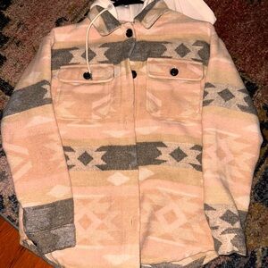 No Boundaries Geometric Button-Up Jacket